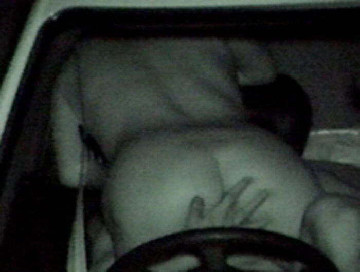 The state of a couple crazy about car sex in the dark is lassy... Amateur car sex voyeur image taken with infrared camera 8th image