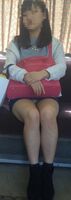 Panchira taken with a child with a short skirt in front of the train wwwww